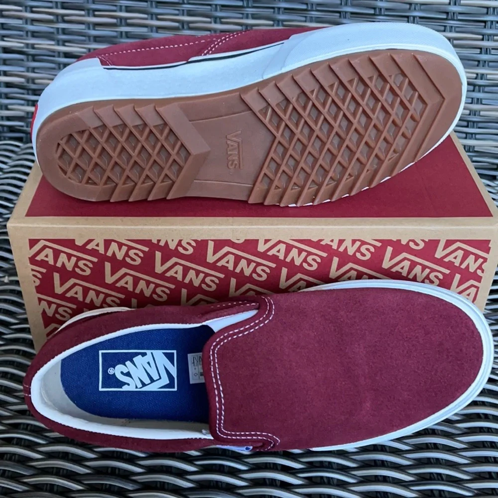 Vans Classic Slip-On Stacked Platform Suede Pomegranate/True White WMNS - Picture 4 of 16